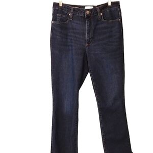 𝅺Universal Thread Women's Ankle Bootcut Raw Hem Medium Wash Denim Jeans 10
